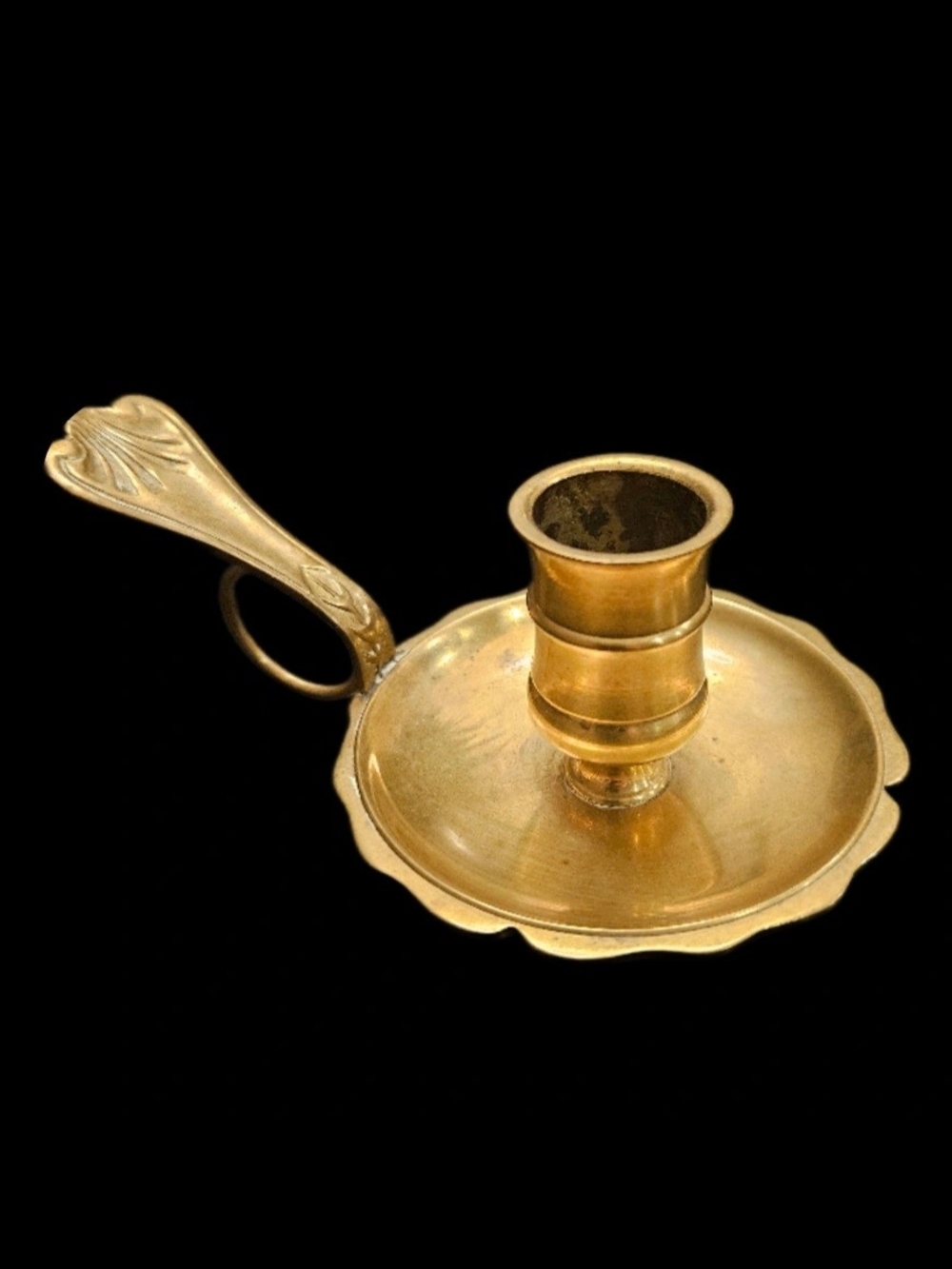 Vintage Brass Chamberstick Candle Holder Shelburne Museum Gallery Originals 1984